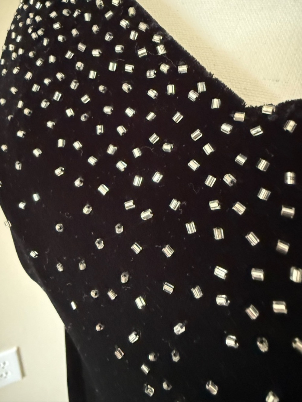 Vintage Dave & Johnny Laura Ryner Black Velvet Maxi Dress w Embellishments Y2K - Picture 14 of 14